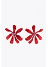 Çiçek Küpe - Kırmızı