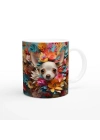 Çiçek Taçlı Chihuahua Temalı Baskılı Kupa Bardak