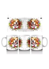 Çiçek Taçlı Neşeli Beagle Çifti – Baskılı Kahve Kupası