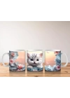 Çiçekler Arasında Göz Alıcı Kedi – Baskılı Kahve Kupası