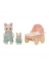 ® Çiçekli Kedi Baba ve Bebek Arabası Seti