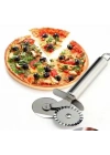 Çift Başlı Metal Pizza Kesici Ve Hamur Ruleti