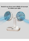 Çift Kafalı Masaüstü ve Duvar Tipi Sessiz USB Şarjlı Fan