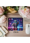 Circuit Efektli Nostaljik Robot Mouse Pad - 19x23 cm 2 mm Dikdörtgen İthal Baskılı Mouse Pad