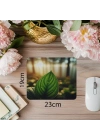 Çiy Damlalı Yaprak Üzeri Mousepad - 19x23 cm 2 mm Dikdörtgen İthal Baskılı Mouse Pad