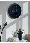 ® Classic Black Zarif 40 cm Metal Duvar Saati
