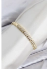 CM Arpa Model Zirkon Taşlı VIP Seri Gold Renk Pirinç Kadın Bileklik