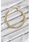 CM Başak Model Gold Renk Pirinç Kadın Bileklik