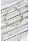 CM Gold Renk Yıldız Model Zirkon Taşlı Pirinç Kadın Bileklik