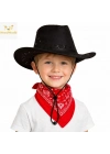 Çocuk Kovboy Şapka Siyah & Kırmızı Bandana Seti