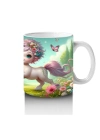 Çocuklara Sütü Sevdiren Çiçekli Taçlı Sevimli Unicorn Desenli Kupa Bardak
