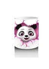 Çocuklara Sütü Sevdiren Duvarı Delip Bakan Meraklı Panda Kupa Bardak