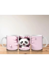 Çocuklara Sütü Sevdiren Duvarı Delip Bakan Neşeli Panda Kupa Bardak