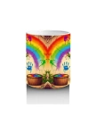 Çocuklara Sütü Sevdiren Gökkuşağı Çizen Sanatçı Dinozor Desenli Kupa Bardak