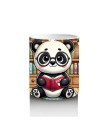 Çocuklara Sütü Sevdiren Kitap Okuyan Sevimli Panda Desenli Kupa Bardak