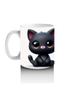 Çocuklara Sütü Sevdiren Sevimli Siyah Kedi Kupa Bardak