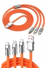 ÇOK SATAN 120W 3 İn 1 Uyumlu Silikon Şarj Kablosu Hızlı Şarj Kablosu