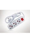 ÇOK SATAN 2 Metre Kablolu Anahtarlı 3 Lü Topraklı Grup Priz