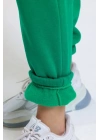 3 iplik şardonlu paça lastikli eşofman yeşil is001