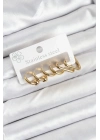 ÇOK SATAN 316L Çelik Gold Renk Kadın Küpe Seti