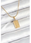 ÇOK SATAN 316L Çelik Gold Renk Külçe Altın Model Kolye