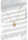 ÇOK SATAN 316L Çelik Gold Renk Mini Külçe Altın Model Kolye