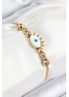 ÇOK SATAN 316L Çelik Göz Charm Model Gold Renk Kadın Bileklik