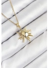 ÇOK SATAN 316L Çelik Güneş Model Gold Renk Kadın Kolye