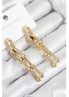 ÇOK SATAN 316L Çelik Sallantılı Tifany Model Gold Renk Kadın Küpe