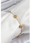 ÇOK SATAN 316L Çelik Yonca Model Gold Renk Kadın Bileklik