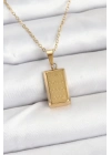 ÇOK SATAN 316L Çelik Zincir Gold Renk Külçe Altın Model Kadın Kolye