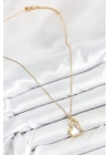 ÇOK SATAN 316L Çelik Zirkon Taşlı Kalp Model Gold Renk Kadın Kolye