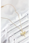 ÇOK SATAN 316L Çelik Zirkon Taşlı Melek Model Gold Renk Kadın Kolye