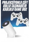 ÇOK SATAN 4K Wireless Çift Kollu Kumandalı Oyun Projeksiyonu Retro Video Oyunu