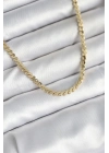 ÇOK SATAN 60 cm Gold Renk Pirinç Yassı Zincir Model Kadın Kolye