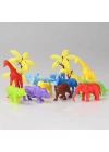 ÇOK SATAN 669 Toy Play 12 Parça Renkli Mini Vahşi Hayvanlar Figür Seti 4-6 cm
