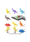 ÇOK SATAN 683 Toy Play 12 Parça Renkli Mini Dinozor Figür Seti 4-6 cm