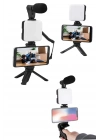 ÇOK SATAN Akıllı Telefon Vlog Kiti Tripod Mini Mikrofonlu Telefon Tutucu