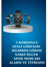 ÇOK SATAN Alarm ve Titreşim Özellikli Akıllı Saat ve Mikrofonlu Kablolu Bluetooth Kulaklık 60 Saat