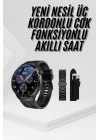 ÇOK SATAN Amoled Ekran Metal Deri Silikon Kordonlu Uyku ve Sağlık Takibi