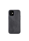 ÇOK SATAN Apple iPhone 12 mini Uyumlu Deri Arka Kapak ROCK RST1 Siyah
