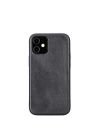 ÇOK SATAN Apple iPhone 12 mini Uyumlu Deri Arka Kapak ROCK RST1 Siyah