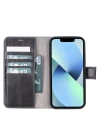 ÇOK SATAN Apple iPhone 12 Pro Uyumlu Deri Cüzdanlı Kılıf VS4EF Gri