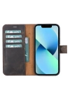 ÇOK SATAN Apple iPhone 13 Pro Max Uyumlu Deri Cüzdanlı Kılıf Acı Kahve