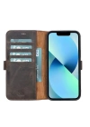 ÇOK SATAN Apple iPhone 13 Pro Max Uyumlu Deri Cüzdanlı Kılıf Acı Kahve