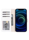 ÇOK SATAN Apple iPhone 13 Pro Max Uyumlu Deri Cüzdanlı Kılıf F3 Beyaz