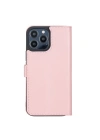 ÇOK SATAN Apple iPhone 13 Pro Max Uyumlu Deri Cüzdanlı Kılıf Toz Pembe