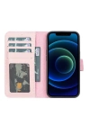 ÇOK SATAN Apple iPhone 13 Pro Uyumlu Deri Cüzdanlı Kılıf NU2 Pembe
