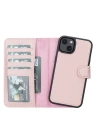 ÇOK SATAN Apple iPhone 14 Uyumlu Deri Cüzdanlı Kılıf MWWN NU2 Pembe