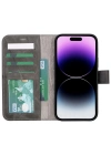 ÇOK SATAN Apple iPhone 15 Plus Uyumlu Deri Cüzdanlı Kılıf MWWN VS4EF Gri